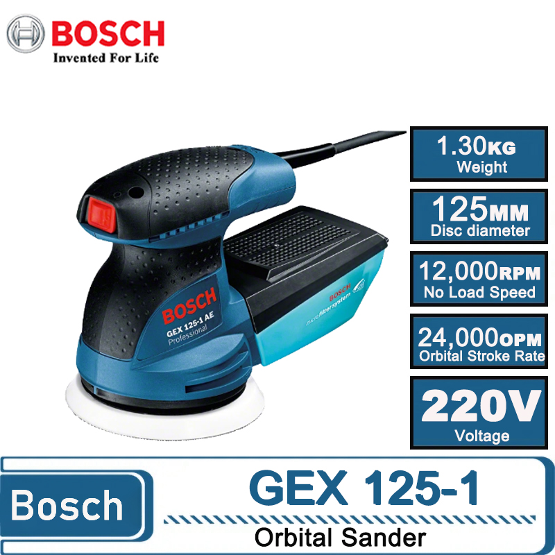BOSCH GEX 125-1AE 220V Random  - đánh giá và giá Power Tools Grinder